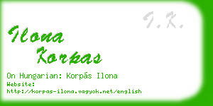 ilona korpas business card